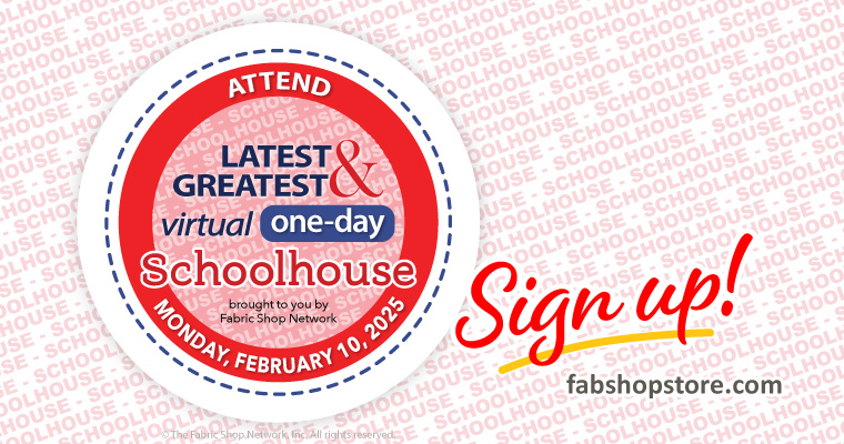 Attend FabShop's Virtual Schoolhouse Monday, February 10, 2025!