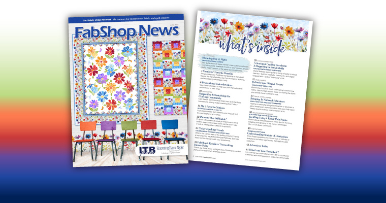 FabShop News Magazine Issue 166 Cover and Table of Contents Image